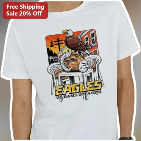 Eagles vs Rams Oct 4 2026 Tee Funny NFL Game Day Shirt for Philadelphia Eagles and LA Rams Fans