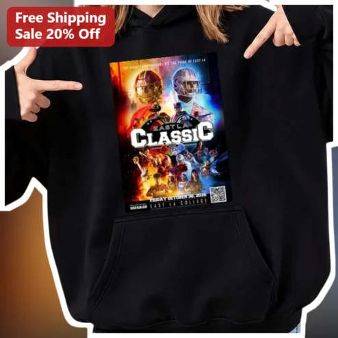 EAST LA CLASSIC Hoodie Black Pullover Football Event Graphic Sweatshirt