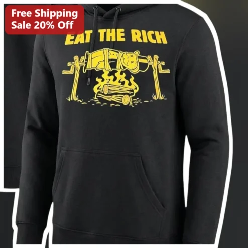 Eat The Rich Hoodie Unisex Political Protest Graphic Sweatshirt for Men Women