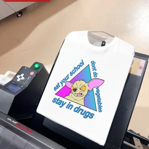 Eat Your School Stay In Drugs Dont Do Vegetables Weird Long Eared Mouse Meme Tee