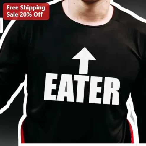 Eater Tee Funny Foodie Graphic T-Shirt for Hungry People Gym Humor Apparel