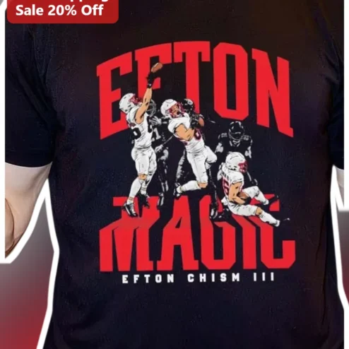 Efton Magic Tee Efton Chism III Football Fan Gear Retro Varsity Graphic T-Shirt