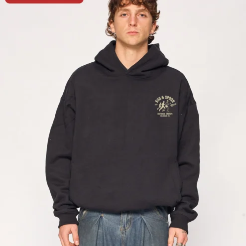 Egg Spoon Race National Champs Melbourne VIC Hoodie on a hanger, ready to ship from Chicago, Illinois