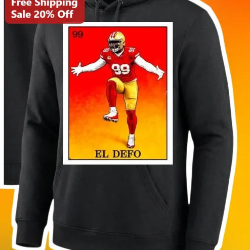 EL DEFO Hoodie DeMarcus Ware Vintage Football Card Graphic Pullover