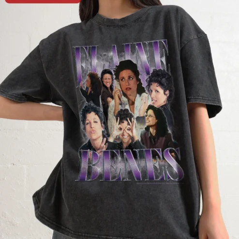 Elaine Benes Vintage Wash Tee Seinfeld Fan Art Graphic Shirt