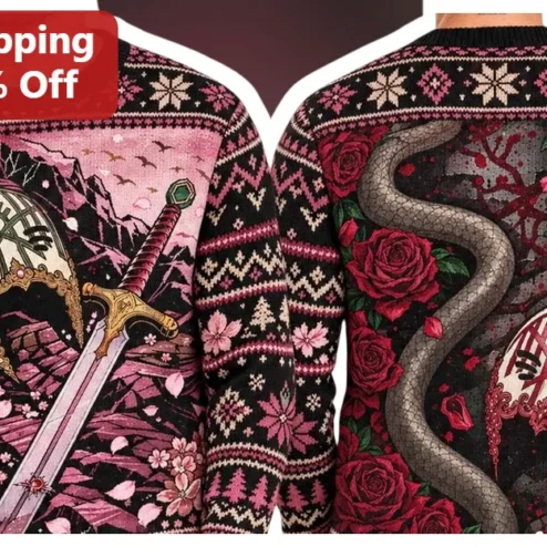 Elden Ring Ugly Christmas Sweater Gaming Holiday Knit Crewneck Gift for Fans