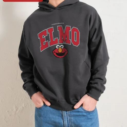Elmo Hoodie Sesame Street Character Pullover Sweatshirt for Adults and Kids