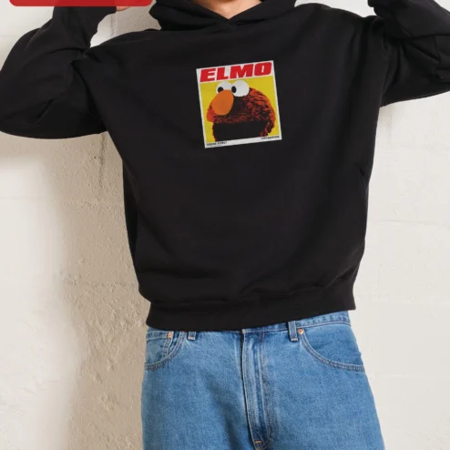 Elmo Hoodie Vintage Retro Sesame Street Character Graphic Pullover for Adults