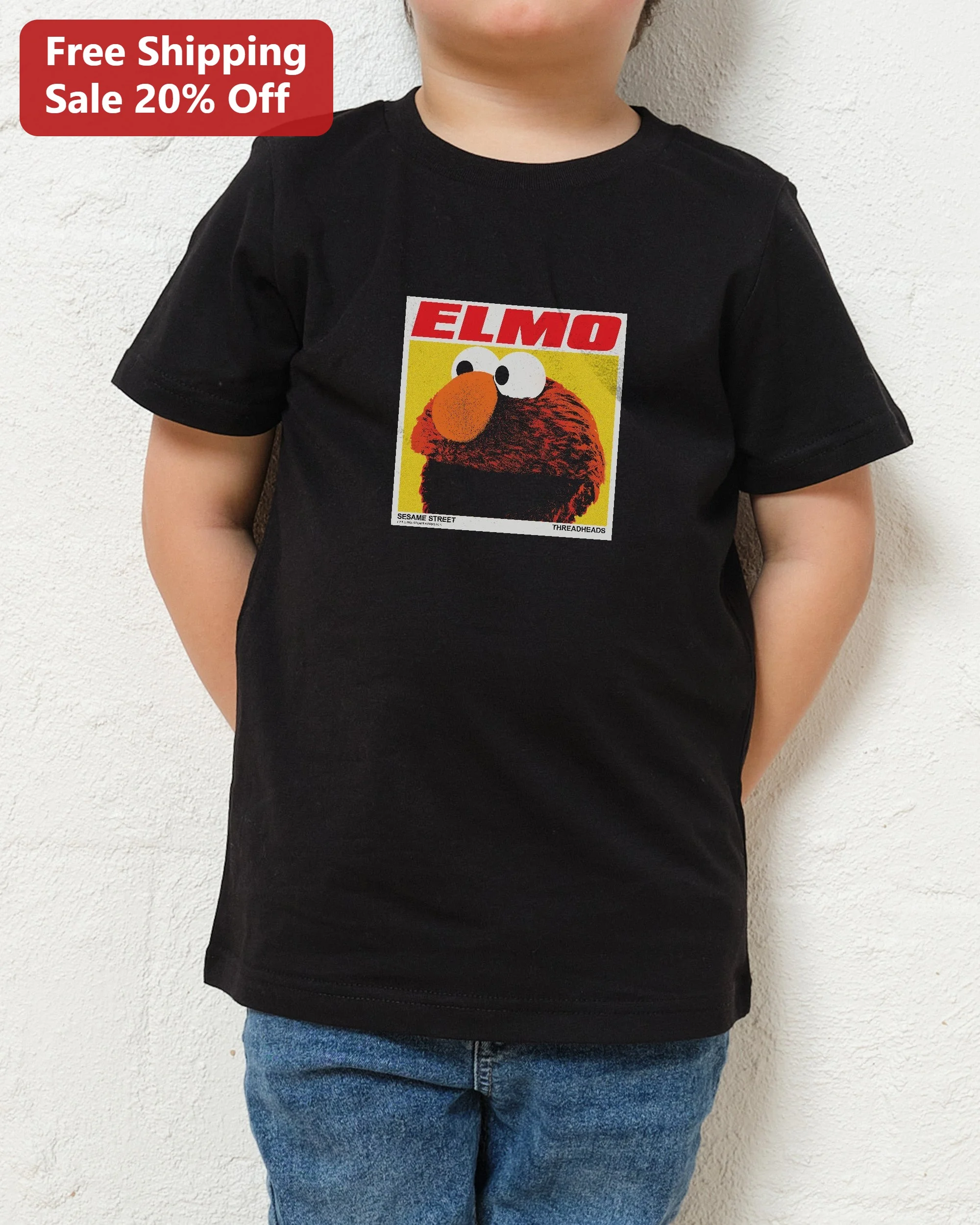 Elmo Pop Art Vintage Poster Graphic Tee for Kids and Sesame Street Fans