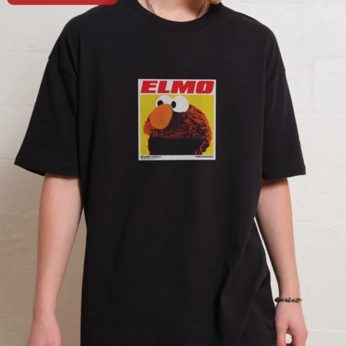 Elmo Vintage Pop Art Graphic Tee Sesame Street Character Shirt for Adults