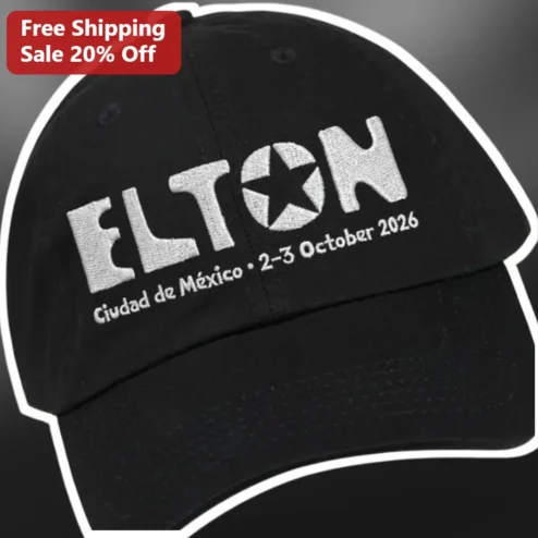 Elton John Cap Vintage Script Embroidered Baseball Hat Music Fan Gift