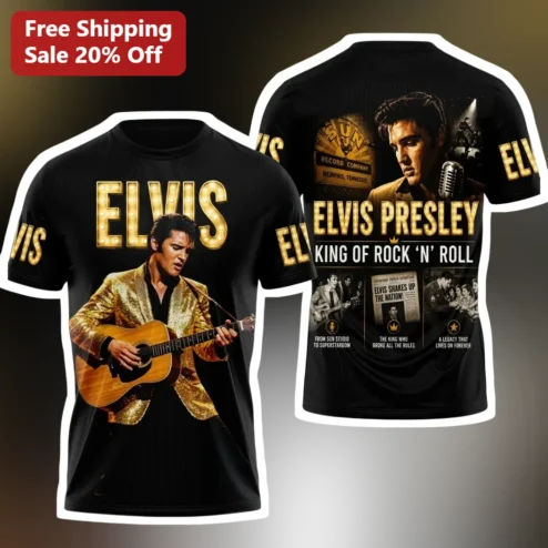 Elvis Presley King of Rock 'n' Roll Vintage Tribute Tee