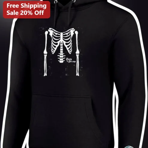 Emily in Strange Hoodie Gothic Skeleton Ribcage Pullover Halloween Gift for Fans