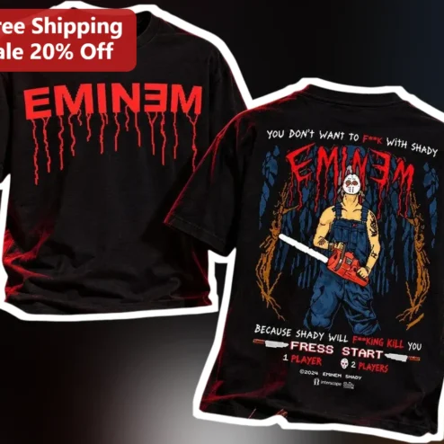 Eminem Shady Horror Jason Tee Slim Shady Rap Merch Graphic T-Shirt