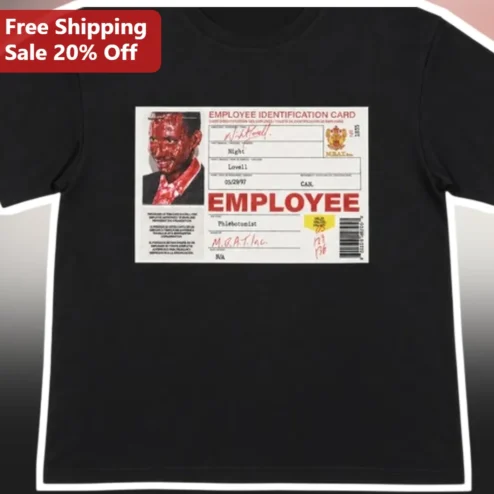 Employee ID Badge Graphic Tee Night Lovell Horrorcore Rapper Merch
