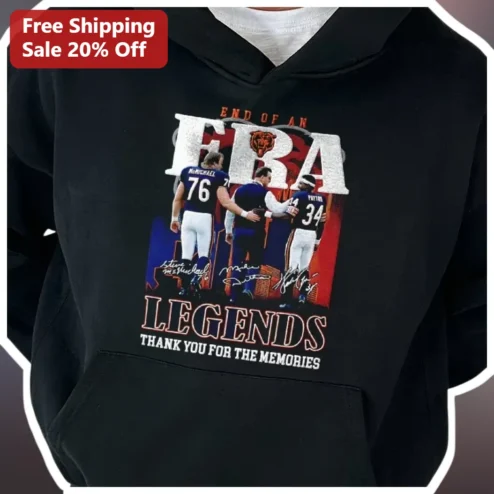 End of an Era Legends Thank You For The Memories Chicago Bears Football Hoodie