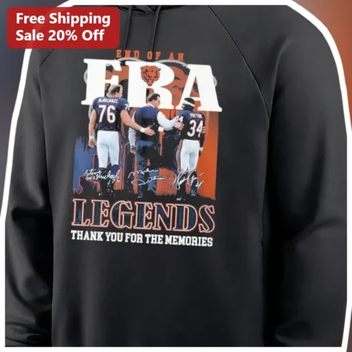End of an Era Legends Thank You For The Memories Chicago Bears Hoodie NFL Vintage Tribute Gift