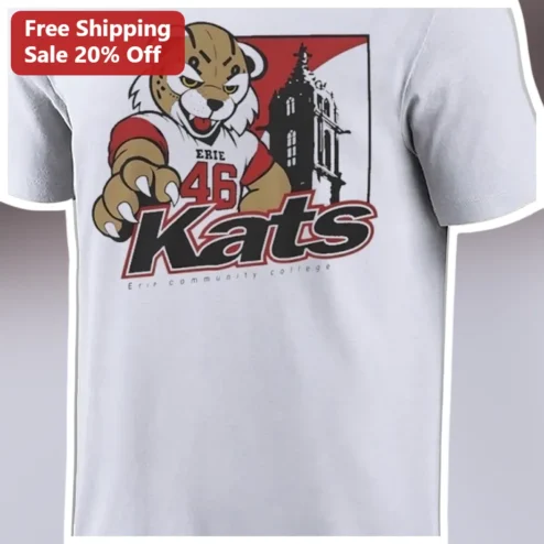Erie Kats SUNY Erie Community College Retro Bobcat Mascot Tee