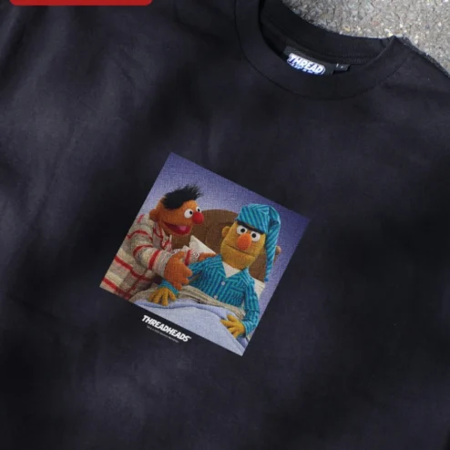 Ernie and Bert Tee Sesame Street Muppets Pajamas Graphic T-Shirt for Adults