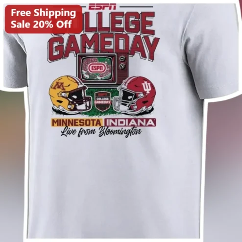 ESPN College GameDay Minnesota Indiana Live from Bloomington Tee Big Ten Football Vintage Graphic Shirt