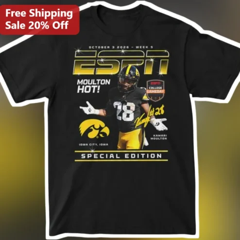 ESPN Moulton Hot Special Edition Iowa Hawkeyes Kamari Moulton Signature Tee
