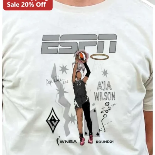 ESPN WNBA Round 21 A'ja Wilson Las Vegas Aces Graphic Tee