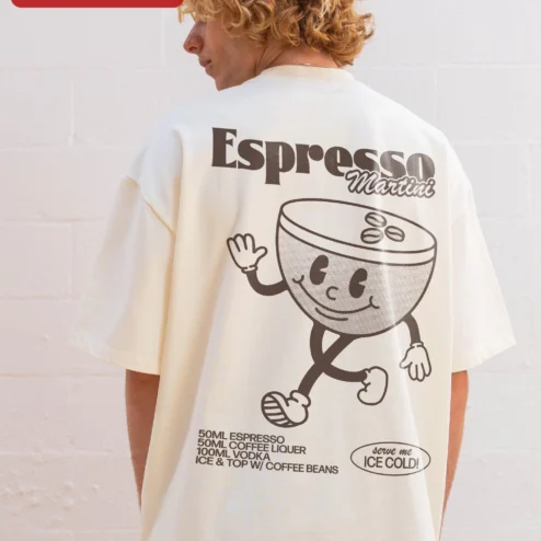 Espresso Martini Serve Me Ice Cold Retro Cartoon Graphic Tee for Cocktail Lovers