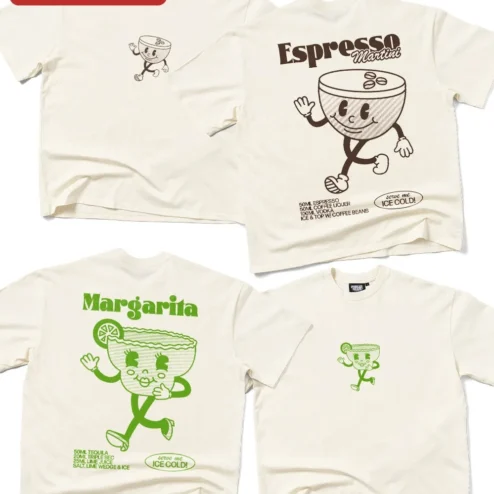 Customer in Chicago, Illinois wearing Espresso Martini Serve Me Ice Cold Retro Cartoon Graphic Tee for Cocktail Lovers