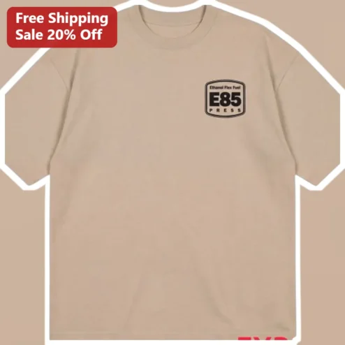 Ethanol Flex Fuel E85 Press Graphic Tee for Car Enthusiasts