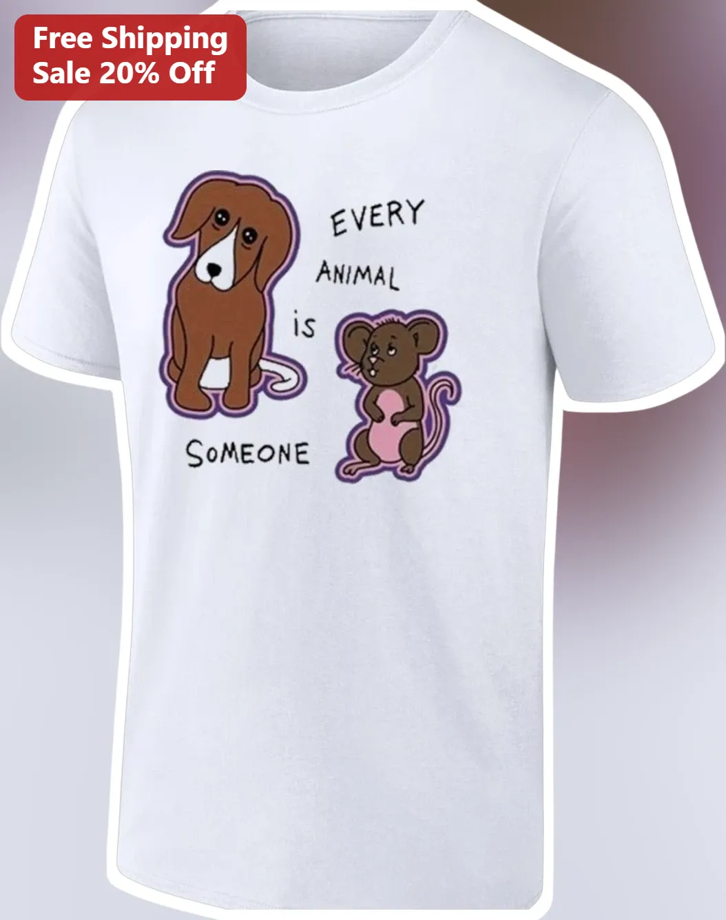 Every Animal Is Someone Tee Animal Rights Vegan Graphic Shirt for Women Men Gift