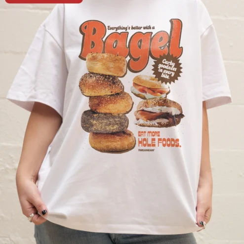 Everything's Better With A Bagel Tee Funny Carby Goodness Eat More Hole Foods Graphic Shirt For Foodies