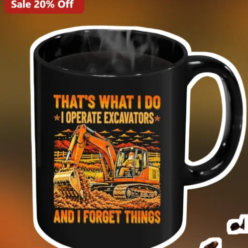 Excavator Operator Mug Funny Construction Worker Gift That's What I Do And I Forget Things