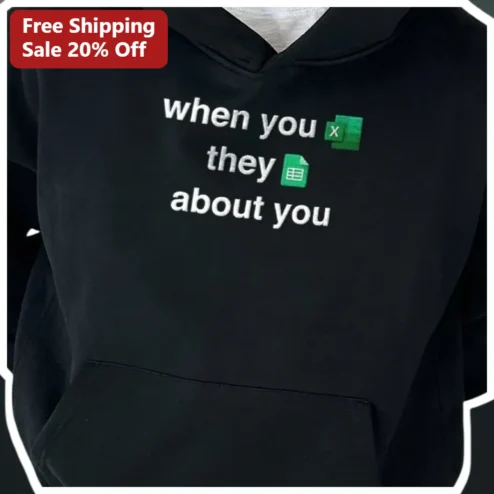 Excel Icon Meme Hoodie When You Excel They Excel About You Funny Office Humor Gift for Data Analysts Accountants
