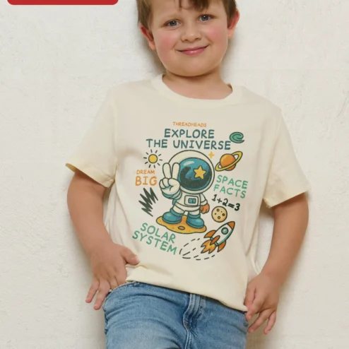 Explore The Universe Dream Big Space Facts Solar System Kids Astronaut Tee