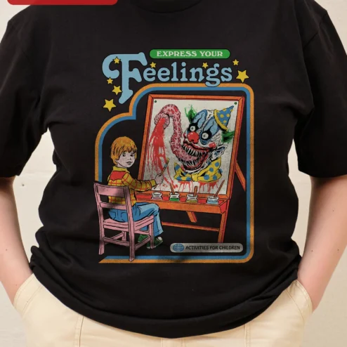 Express Your Feelings Activities For Children Retro Horror Clown Tee
