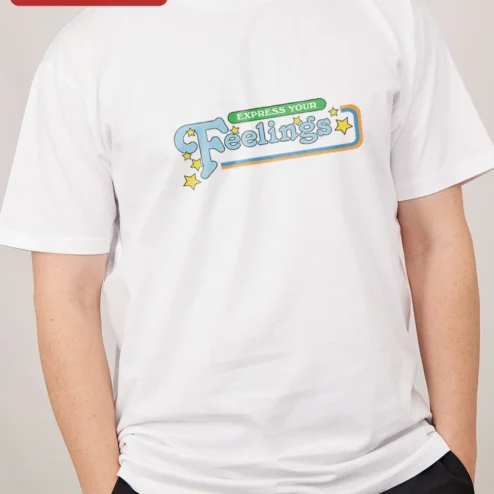 Express Your Feelings Tee Retro Vintage Typography Graphic T-Shirt Unisex Mental Health Awareness Gi on a hanger, ready to ship from Chicago, Illinois