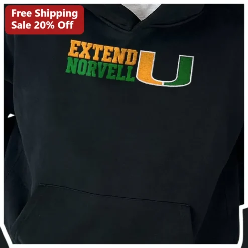 EXTEND NORVELL University of Miami Hurricanes Football Hoodie