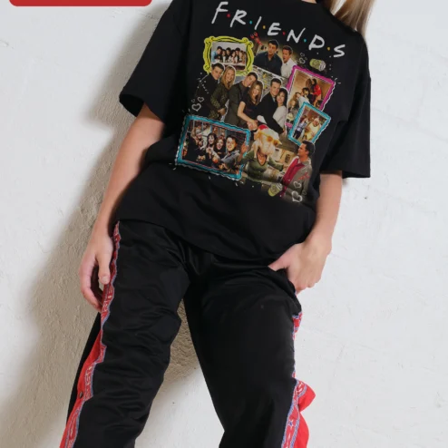 F.R.I.E.N.D.S Cast Collage Graphic Tee Vintage Sitcom Pop Culture Shirt for Women Men