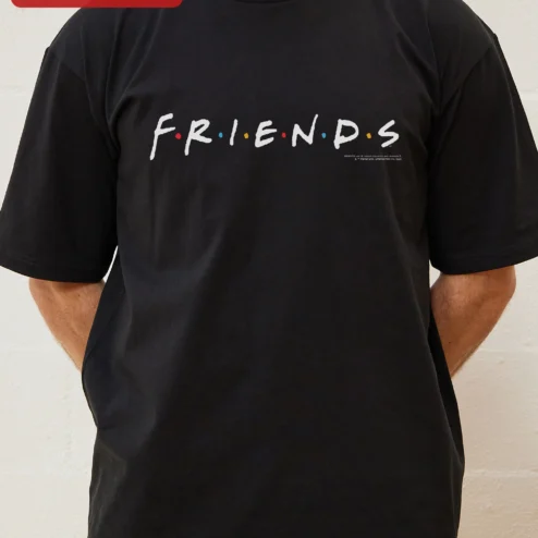 F.R.I.E.N.D.S Logo Graphic Tee Vintage Sitcom Merch Pop Culture Gift for Women Men