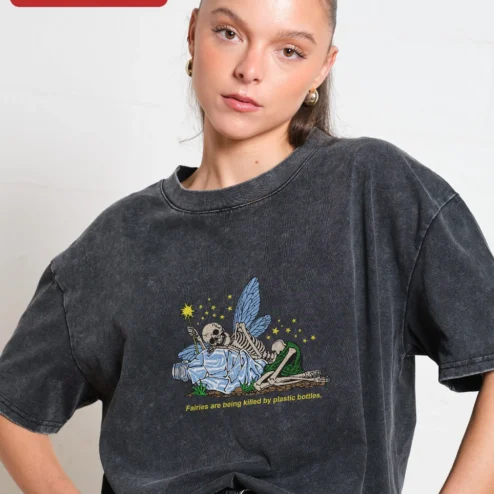 Fairies Are Being Killed By Plastic Bottles Tee Eco Activism Statement Shirt Dark Fantasy Graphic