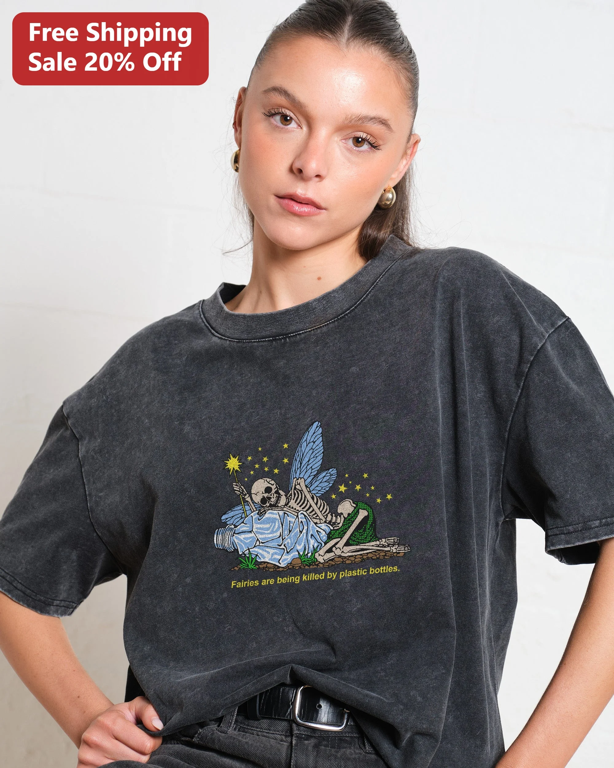 Fairies Are Being Killed By Plastic Bottles Tee Eco Activism Statement Shirt Dark Fantasy Graphic