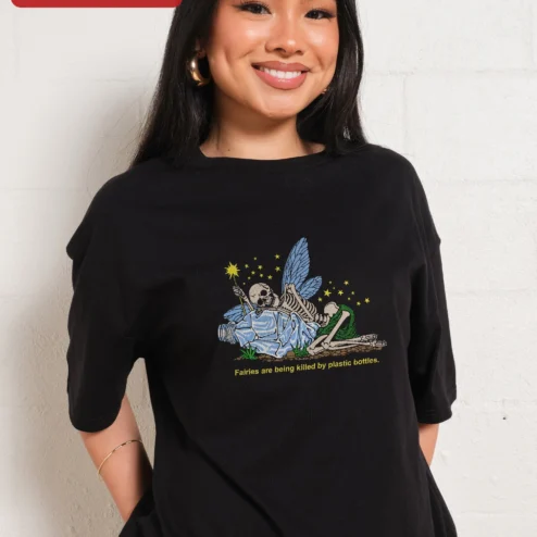 Fairies Are Being Killed By Plastic Bottles Tee Environmental Awareness Graphic Shirt