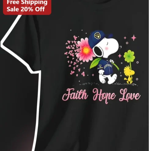 Faith Hope Love Snoopy Milwaukee Brewers Tee Christian Gift for Women Men