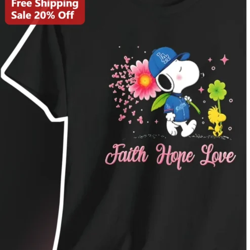 Faith Hope Love Snoopy Peanuts Tee Christian Gift for Women Men