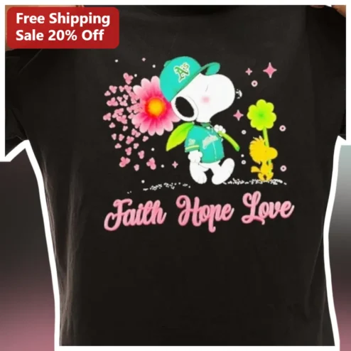 Faith Hope Love Snoopy Tee Christian Gift for Women Men