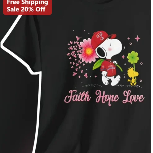 Faith Hope Love Snoopy Tee Christian Peanuts Graphic Shirt