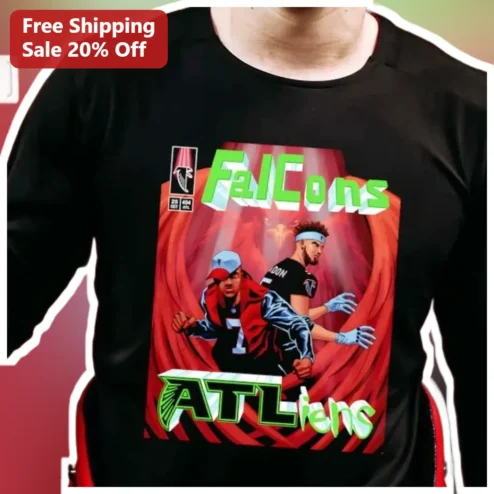 Falcons ATLiens Long Sleeve Shirt Atlanta Falcons NFL Fan Gear Comic Style
