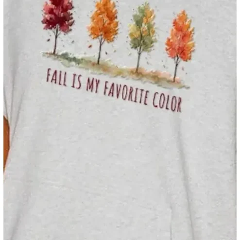 Fall Is My Favorite Color Tee Watercolor Autumn Trees Graphic Shirt for Women Cozy Season Apparel
