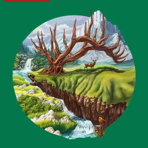 Fantasy Nature Scene With Stag And Antler Tree Tee