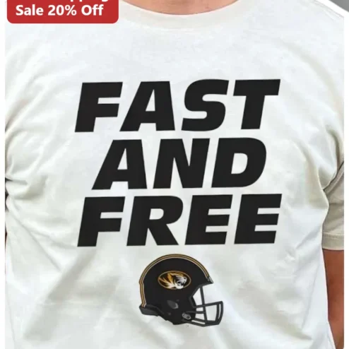 Fast And Free Football Tiger Mascot Tee Men's Athletic Graphic Shirt